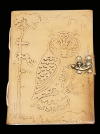 Owl Leather Journal with Latch