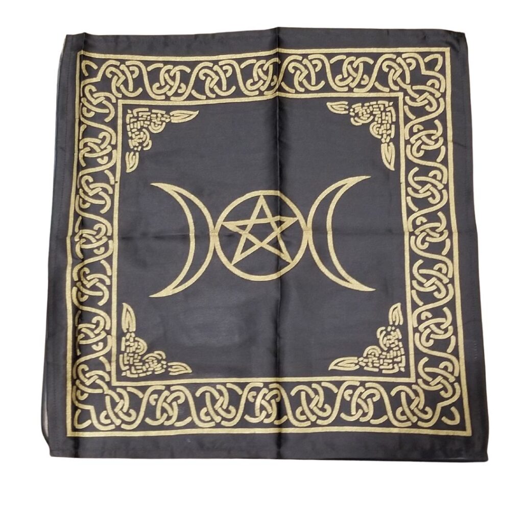 Altar Cloth, Black Triple Moon