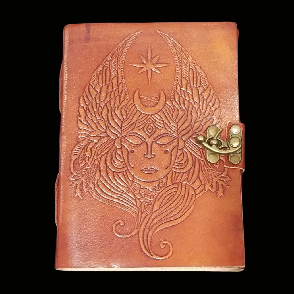Moon Goddess Leather Journal with latch