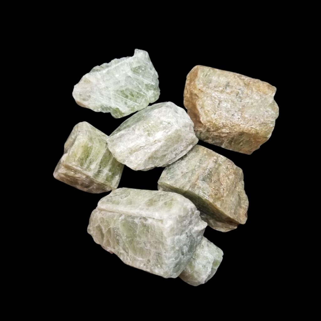 Apatite, Ontario road cut raw, green
