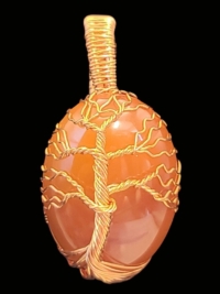 Carnelian with Copper Tree of Life, small