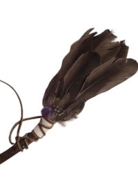 Turkey Feather Fan with Amethyst