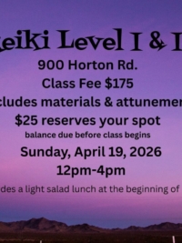 Reiki Practitioner Class April 19, 2026