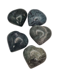 Moss Agate Crystal Puff Heart