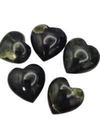 Nephrite Jade Crystal Puff Heart