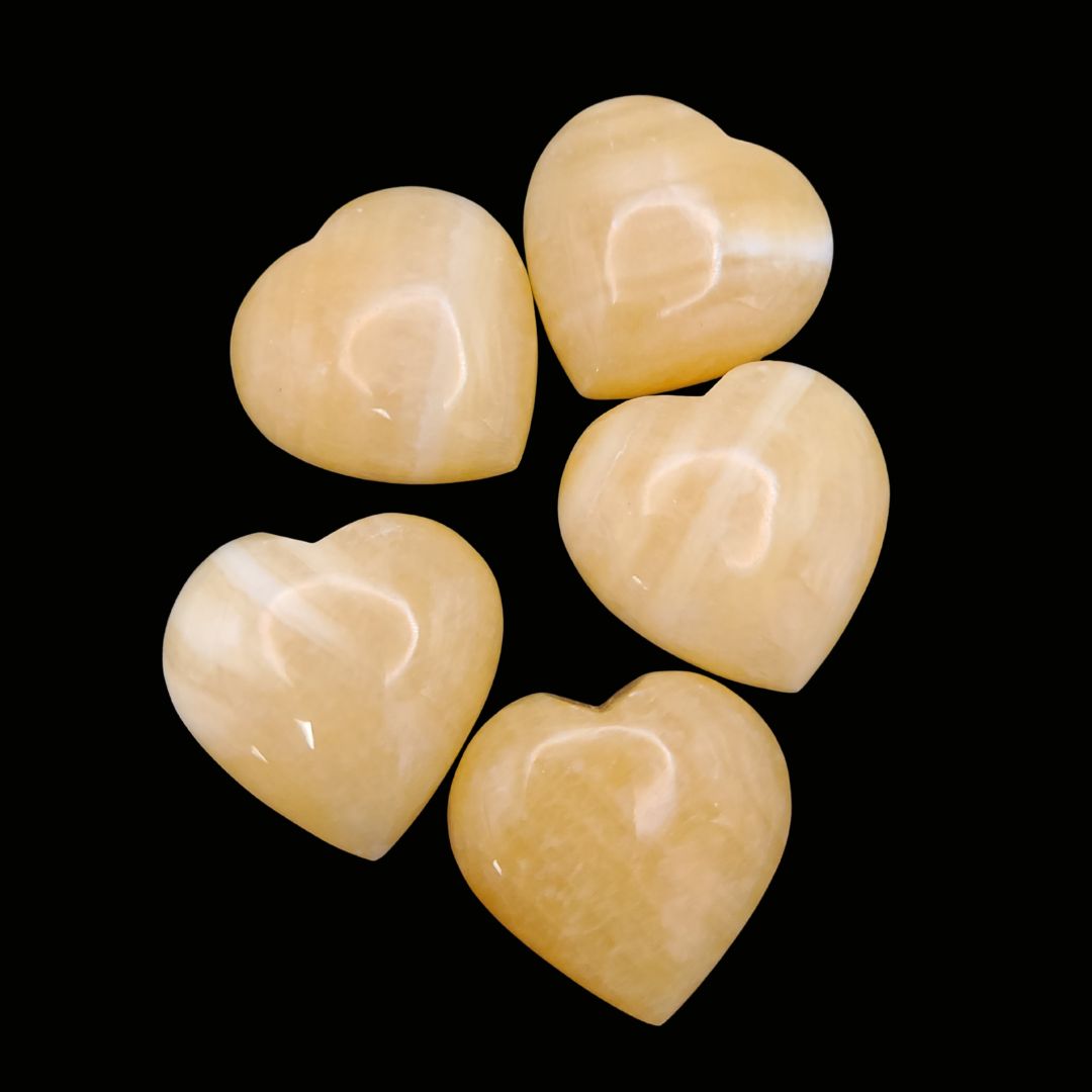 Orange Calcite Crystal Puff Heart