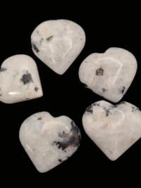 Rainbow Moonstone Crystal Puff Heart