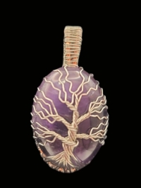 Amethyst with Silver Tree of Life, small