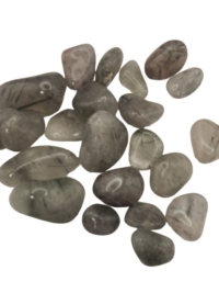 Green Tourmalinated Quartz, tumbled